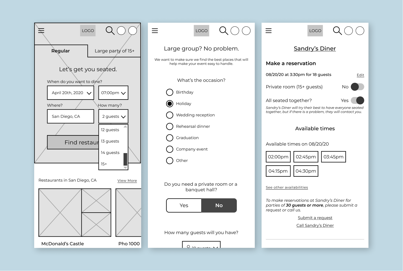 Have A Seat wireframes image