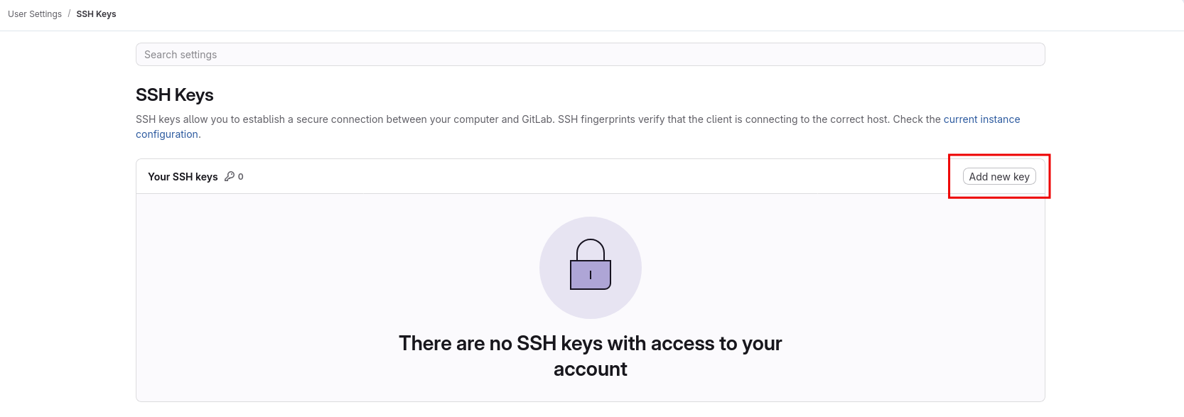 GitLab SSH Keys, Add new key